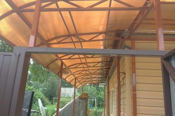 Навесы односкатные из металлопрофиля