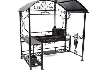 Металлический мангал с навесом